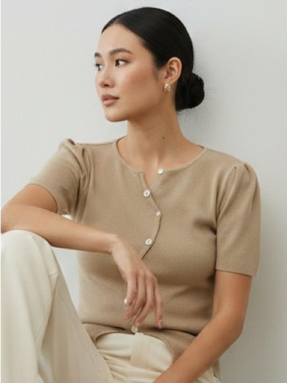 1499 • Sand Swerve Soft Knit Top - Picture 8 of 8